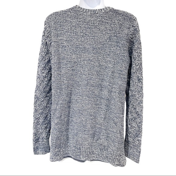 JEANNE PIERRE  Fisherman Cable-Knit Sweater Denim Combo - Picture 3 of 4